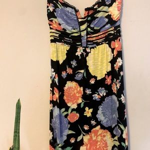 Strapless floral dress